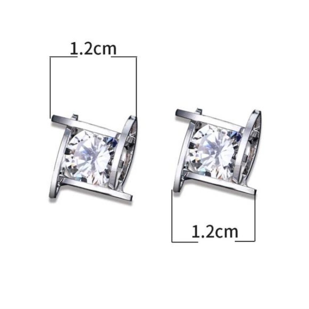 New.Silver 3D Cage  Stud Earrings, beautiful Earrings, cute Earrings - Picture 6 of 8